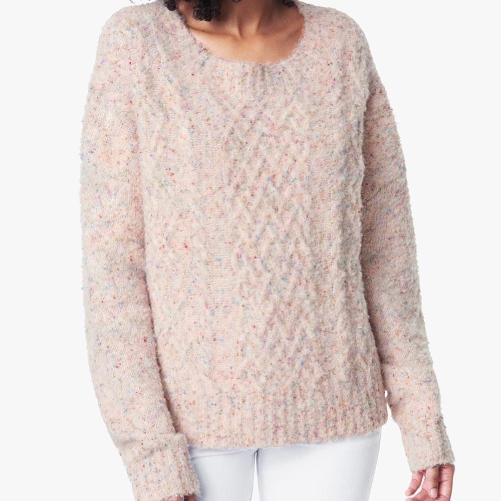 NEW Joe’s MULTI PINK CABLE KNIT SWEATER size S